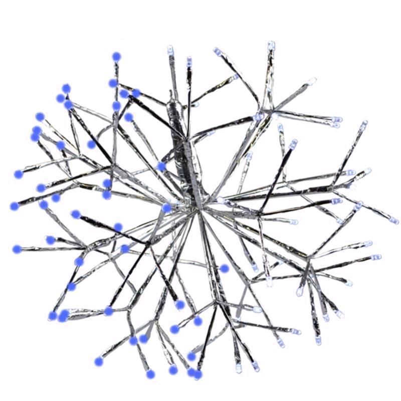 Celebrations LED Blue/Pure White Shimmering Sphere 16 in. Hanging Decor