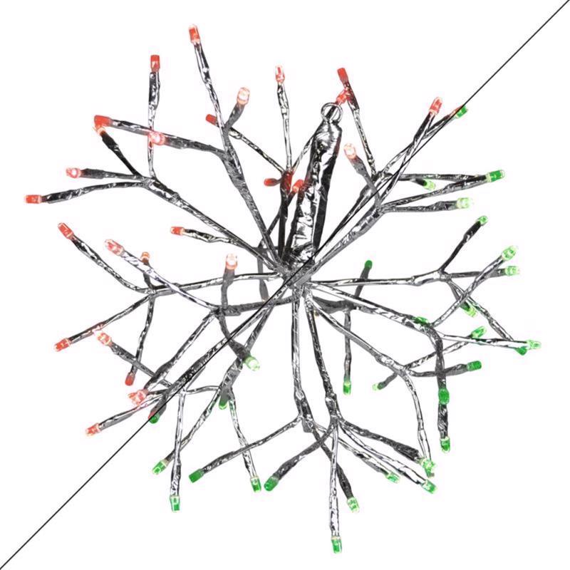 Celebrations LED Green/Red Shimmering Sphere 20 in. Hanging Decor