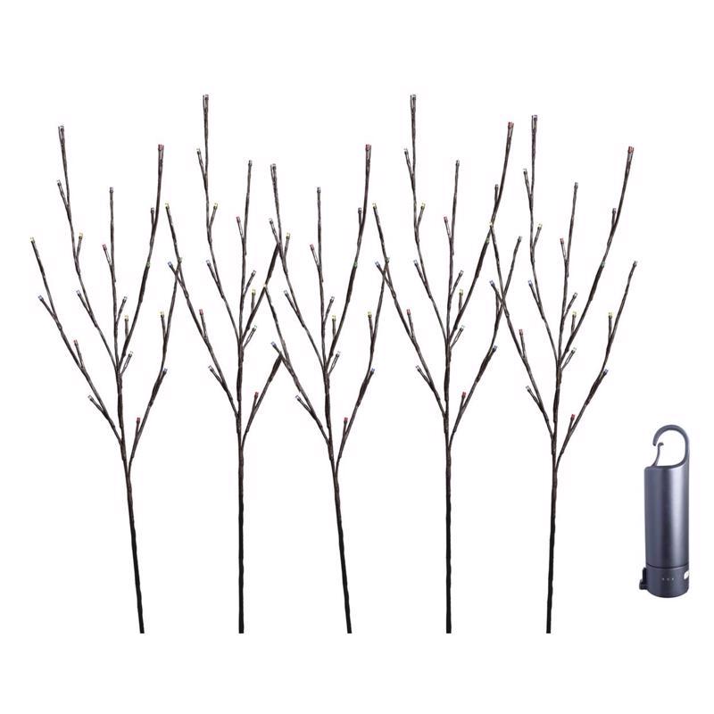 Celebrations Platinum LED Multi Rechargeable Twig 32 in. Garden Stake