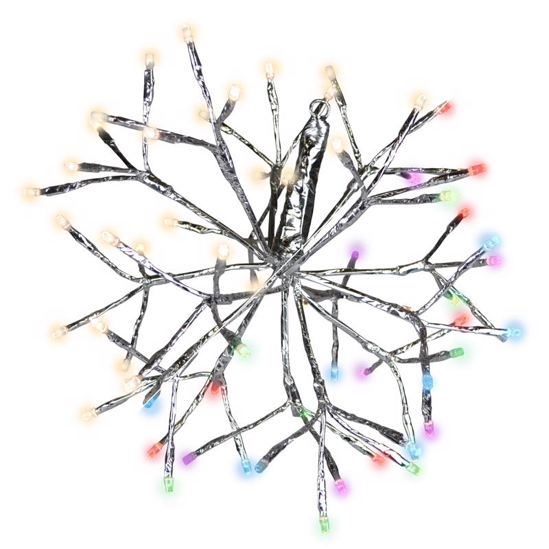 Celebrations Platinum LED Multi Rechargeable Shimmering Sphere 12 in. Hanging Decor