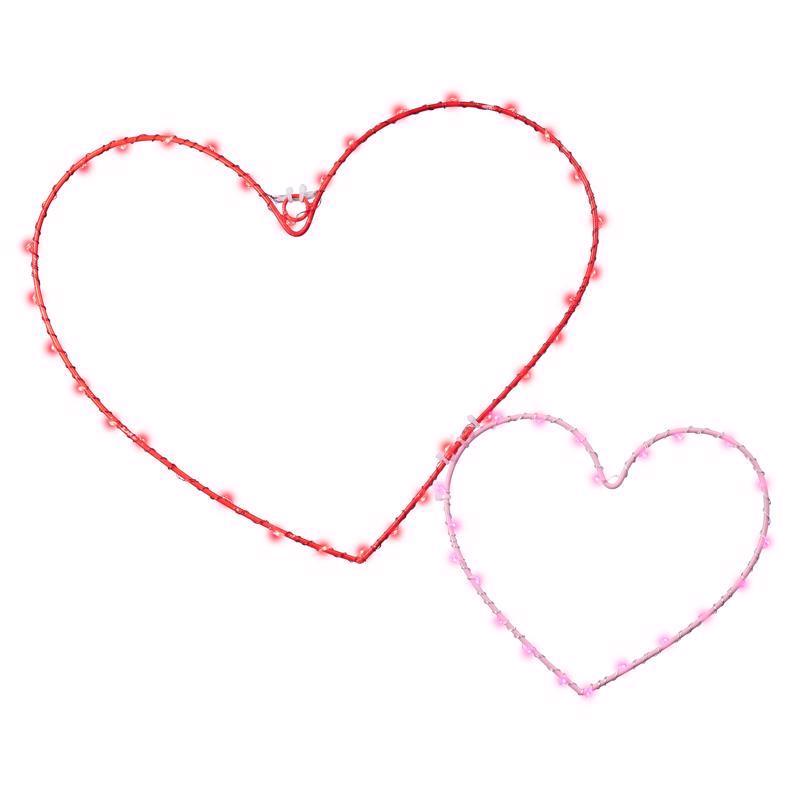 Celebrations Double Heart Silhouette Window Decor Metal 1 pk