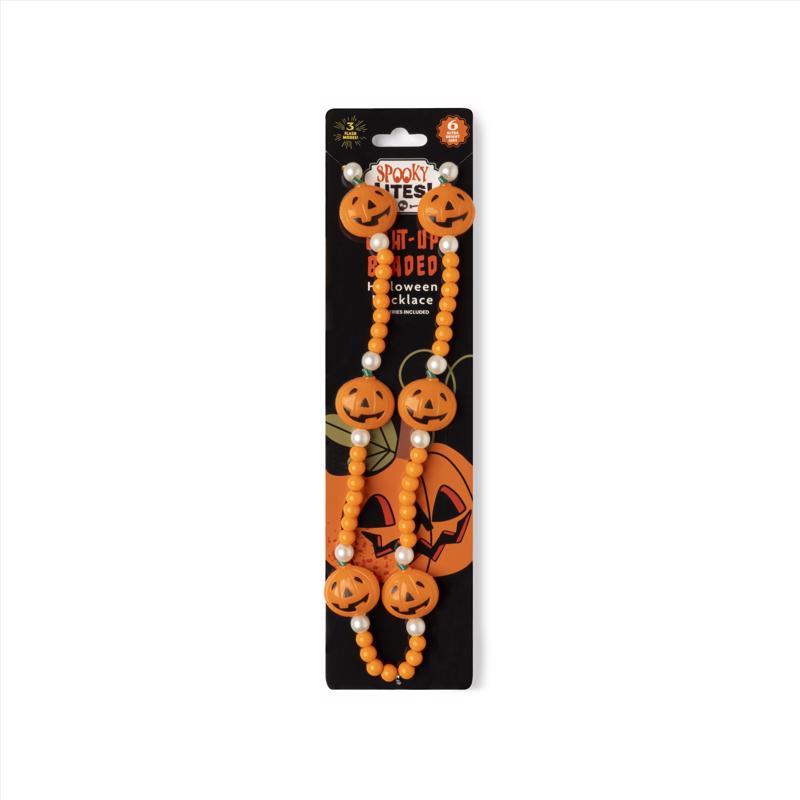 Spooky Lites LED Light Up Beaded Halloween Necklace 1 pk