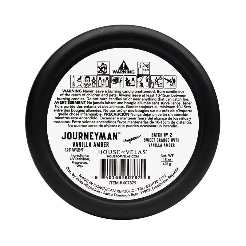 House of Velas Journeyman Black Vanilla Amber Scent Candle 15 oz