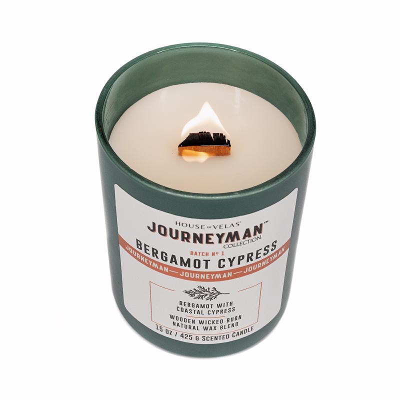House of Velas Journeyman Green Bergamot Cypress Scent Candle 15 oz