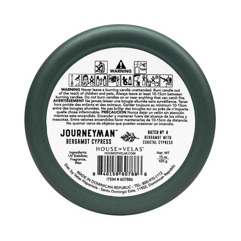 House of Velas Journeyman Green Bergamot Cypress Scent Candle 15 oz