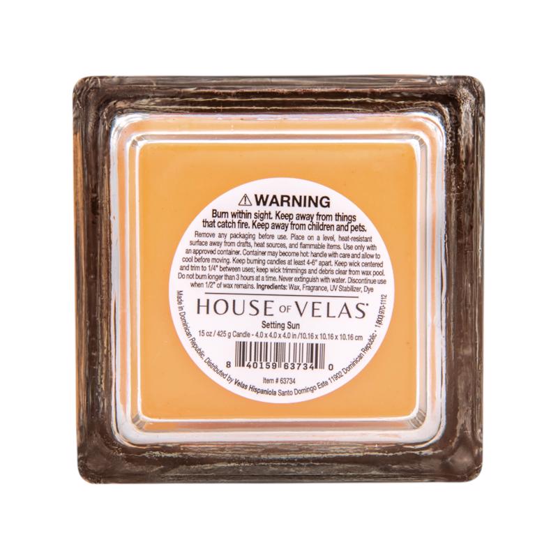 House of Velas Candlewood Light Orange Setting Sun Scent Candle 15 oz