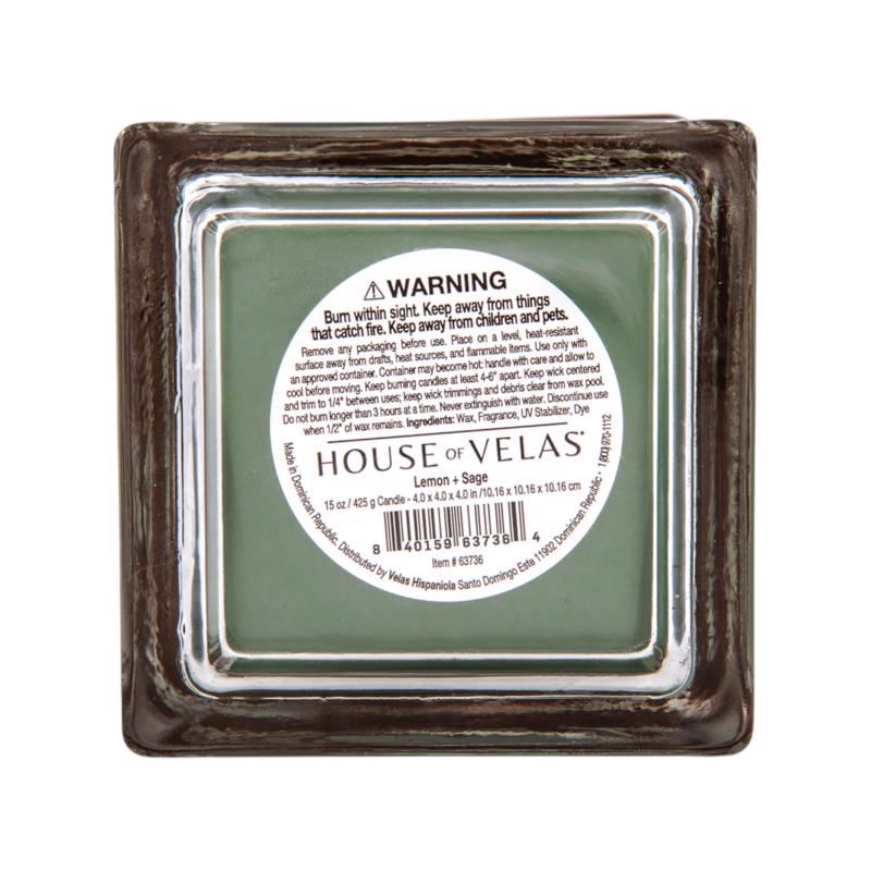 House of Velas Candlewood Green Lemongrass Sage Scent Candle 15 oz