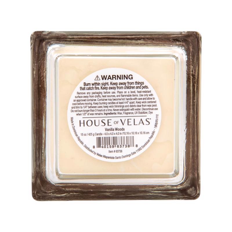 House of Velas Candlewood White Vanilla Woods Scent Candle 15 oz