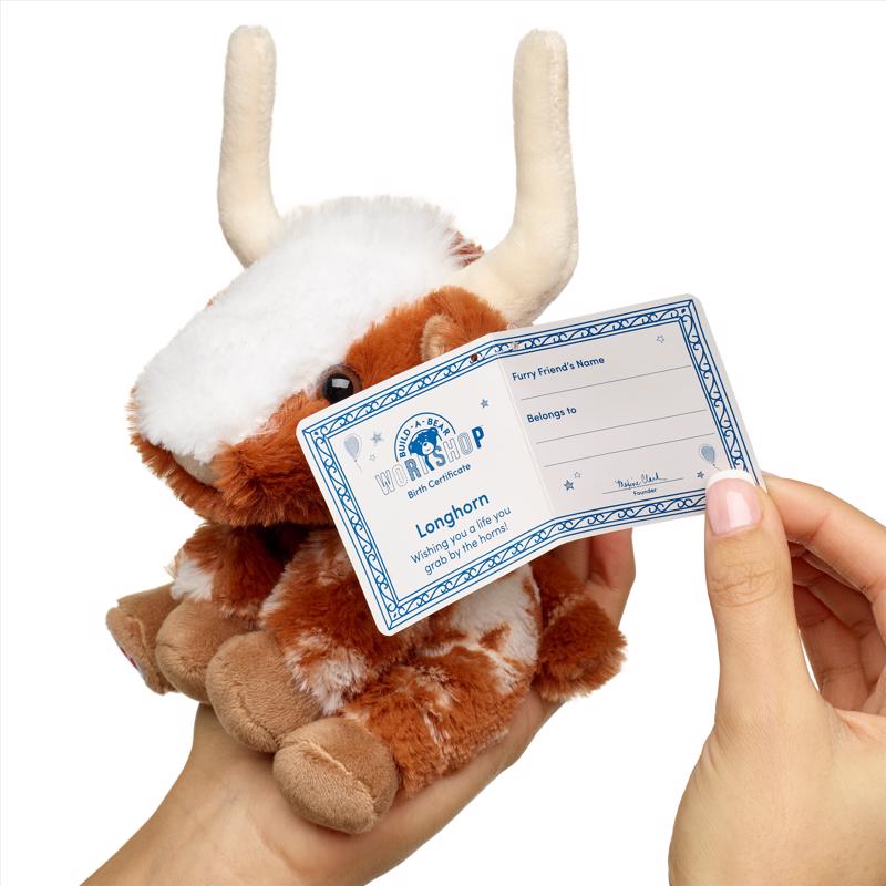 Build-A-Bear Mini Beans Longhorn Plush Toy