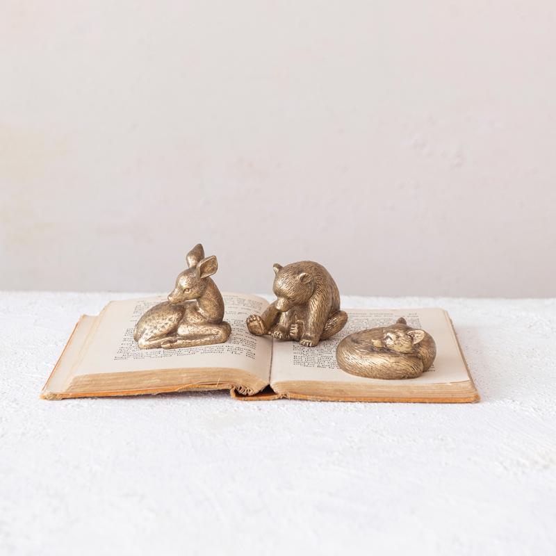Creative Co-Op Sleepy Animals - Bear/Deer/Fox Table Decor