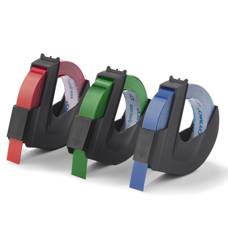 Dymo Self-Adhesive 3/8 in. W X 9.8 ft. L Blue/Green/Red Embossing Label Maker Tape