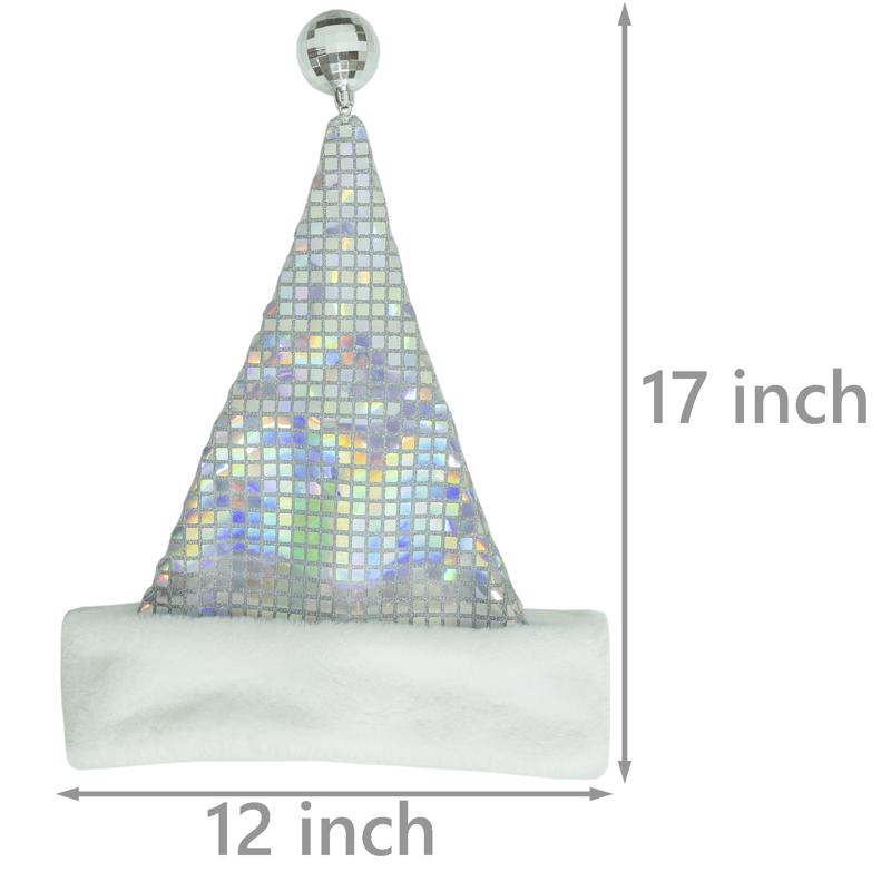 Dyno 17 in. Sequin Iridescent Santa Hat 1 pk
