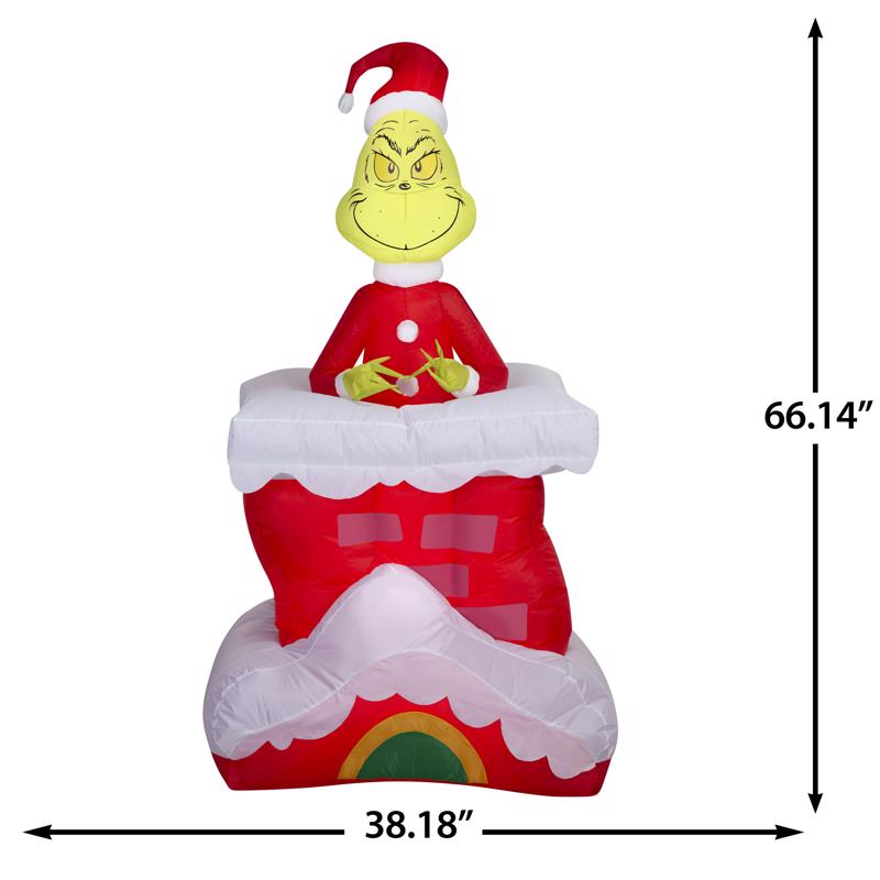 Gemmy Grinch Pop Up from Chimney 6 ft. Inflatable