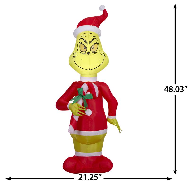 Gemmy Grinch with Candy Cane 4 ft. Inflatable