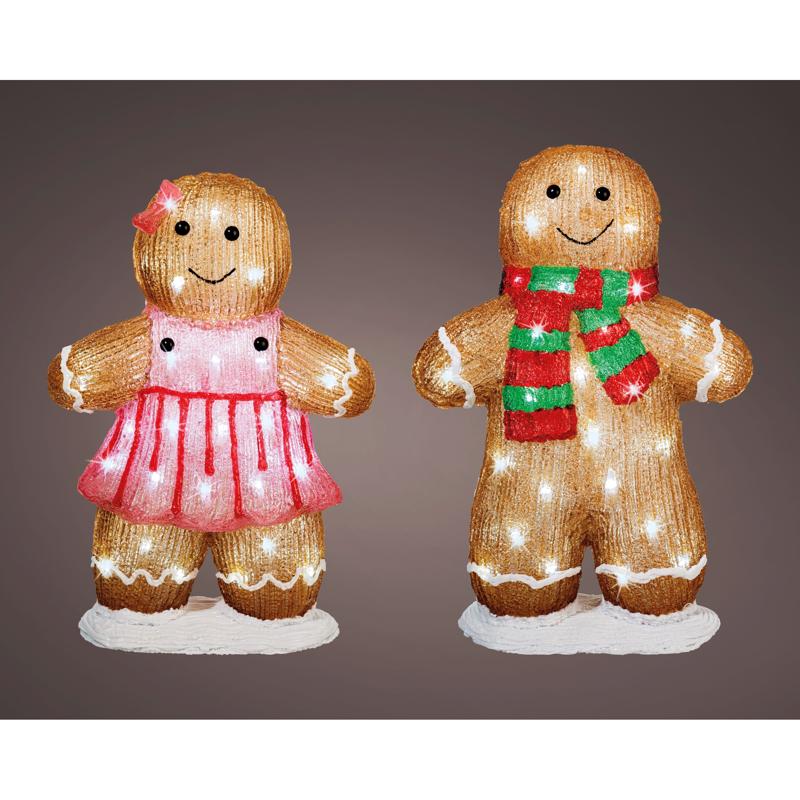 Lumineo LED Cool White Gingerbread 18 in. Yard Decor