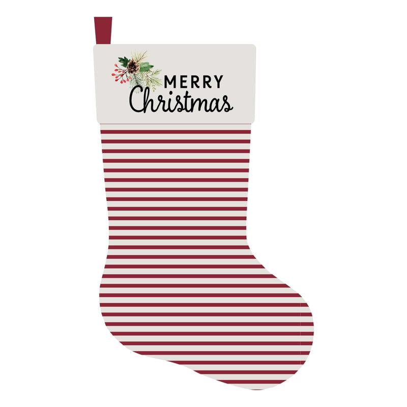 Celebrations Striped Merry Christmas Christmas Stocking