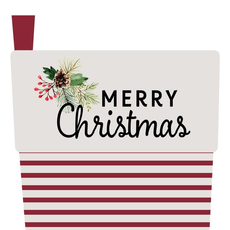 Celebrations Striped Merry Christmas Christmas Stocking