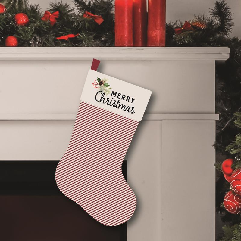 Celebrations Striped Merry Christmas Christmas Stocking