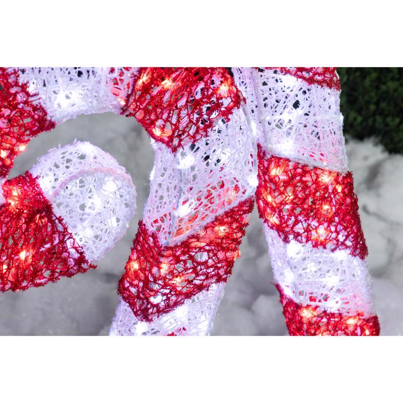 Celebrations LED Red/White Candy Canes 3 and 4 ft. Yard Decor