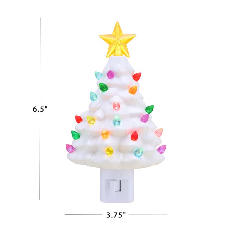 Mr. Christmas LED White Tree Nightlight 7 in.