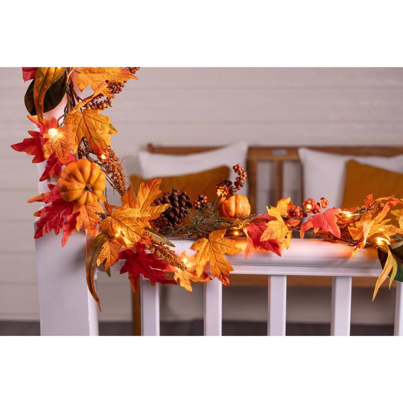 Celebrations Multicolored 35 ct 9 ft. LED Fall Harvest Garland