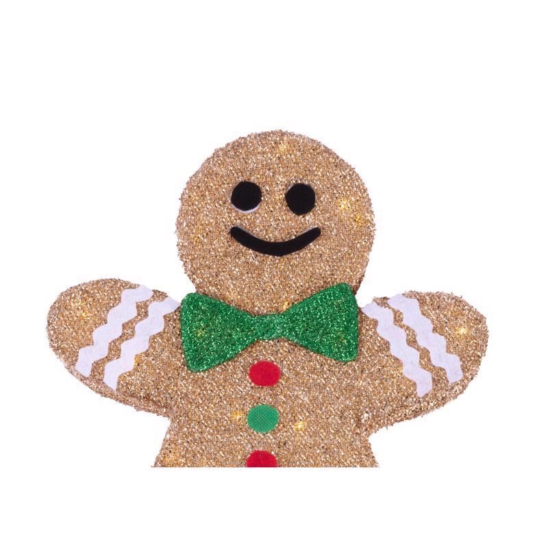 Celebrations LED Warm White Set of 2 Gingerbread People 20 in. Pathway Decor