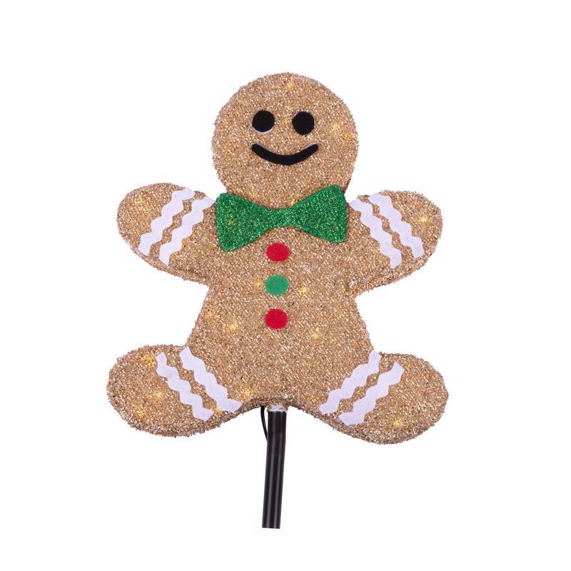 Celebrations LED Warm White Set of 2 Gingerbread People 20 in. Pathway Decor