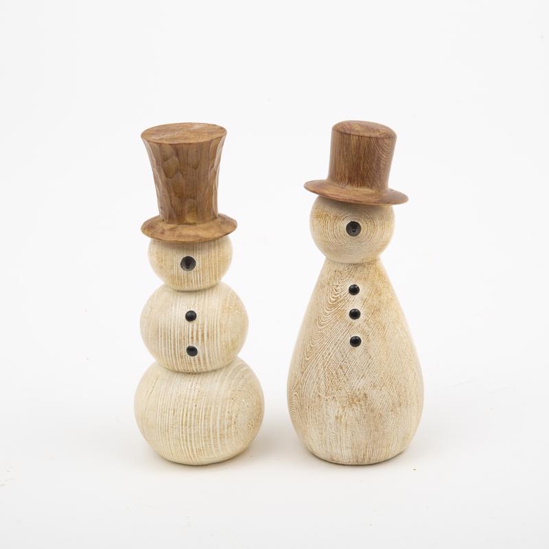 Gerson Rustic Snowman Table Decor 7 in.