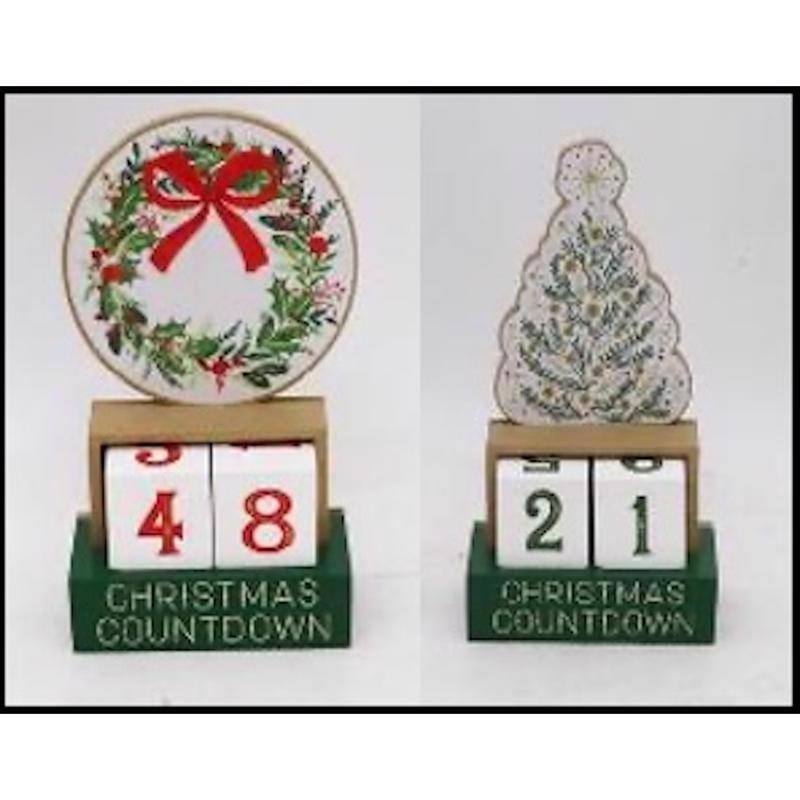 Gerson Wooden Christmas Countdown Calendar Table Decor