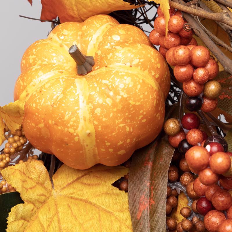 Celebrations 35 ct 24 in. LED Orang/Yellow Fall Wreath