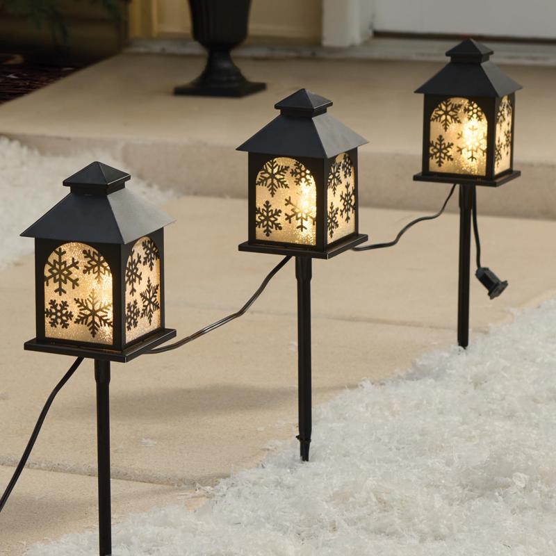 Celebrations LED Warm White Snowflake 6.5 in. Pathway Decor