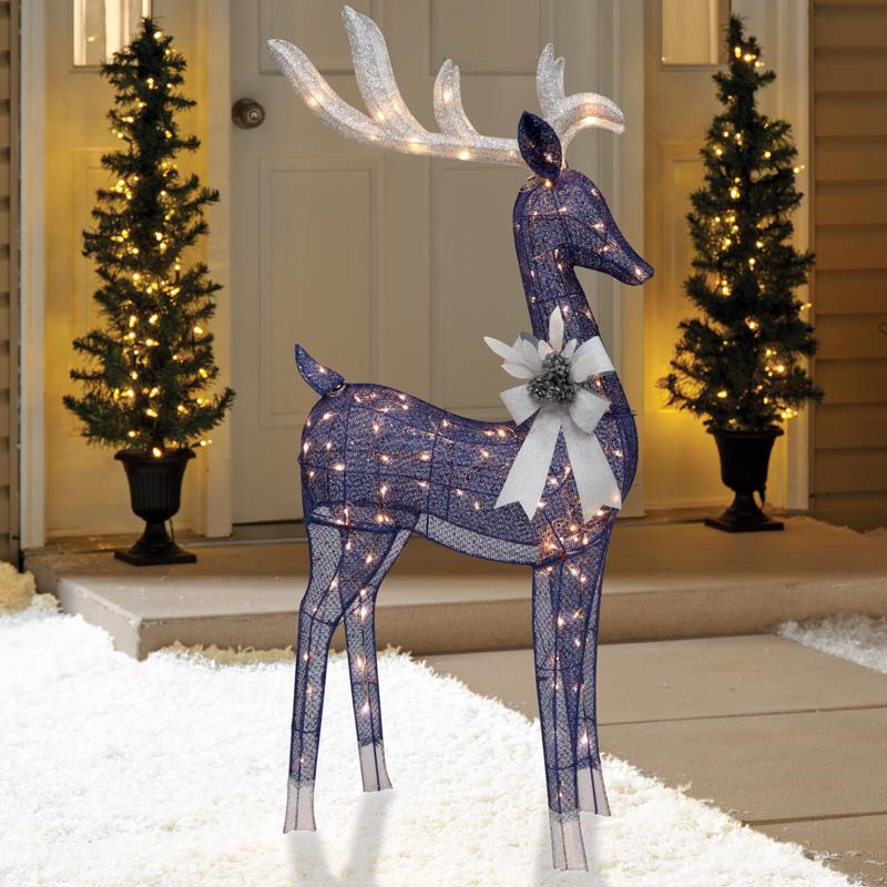 Celebrations LED Warm White Standing Deer 60 in. Yard Decor