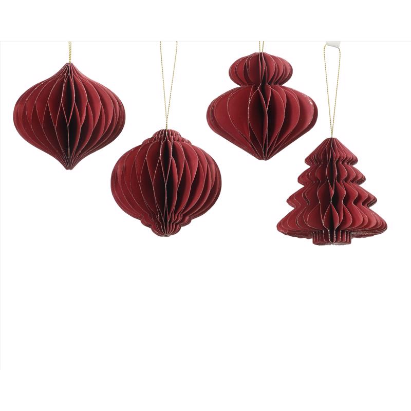 Decoris Red Paper Ornament