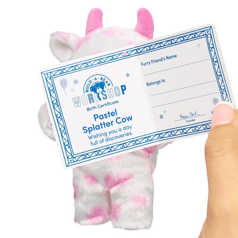 Build-A-Bear Mini Beans Pink Cow Plush Toy