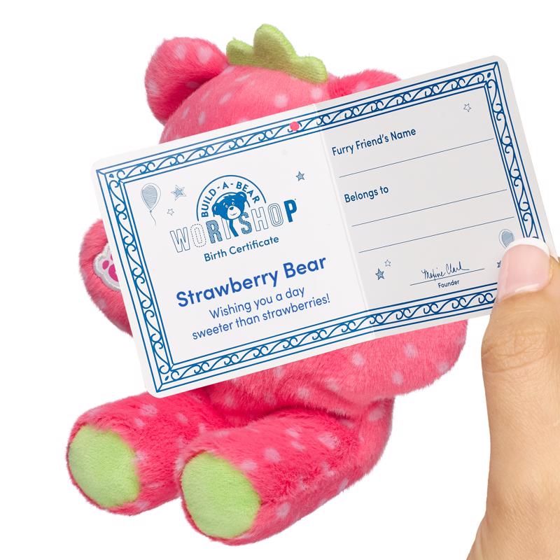 Build-A-Bear Mini Beans Strawberry Bear Plush Toy
