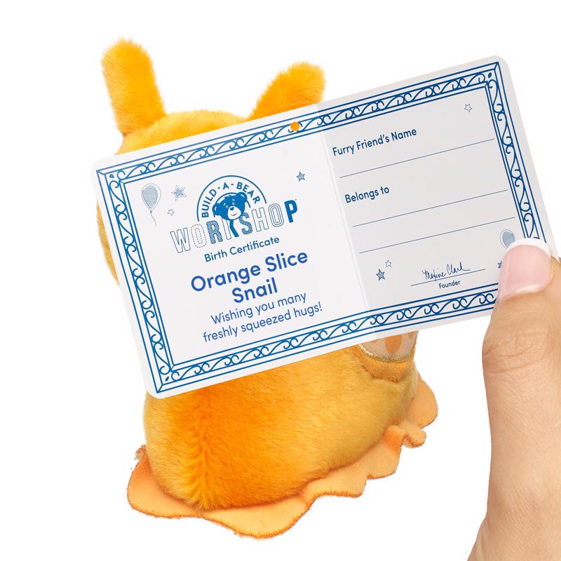 Build-A-Bear Mini Beans Snail Plush Toy Orange
