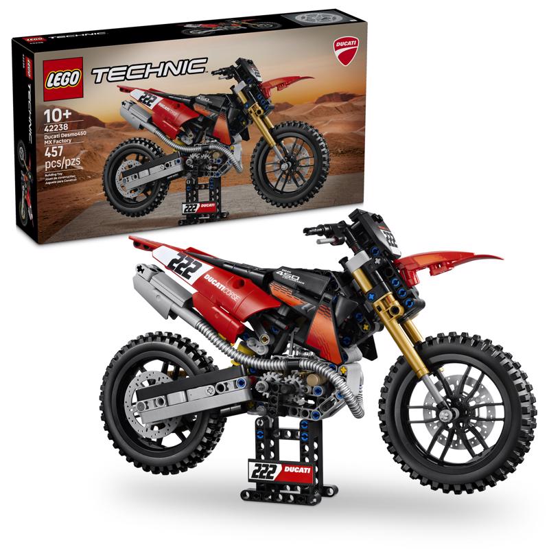 LEGO Technic Ducati Desmo 450 MX Factory Motorcycle Building Set Multicolor 457 pc