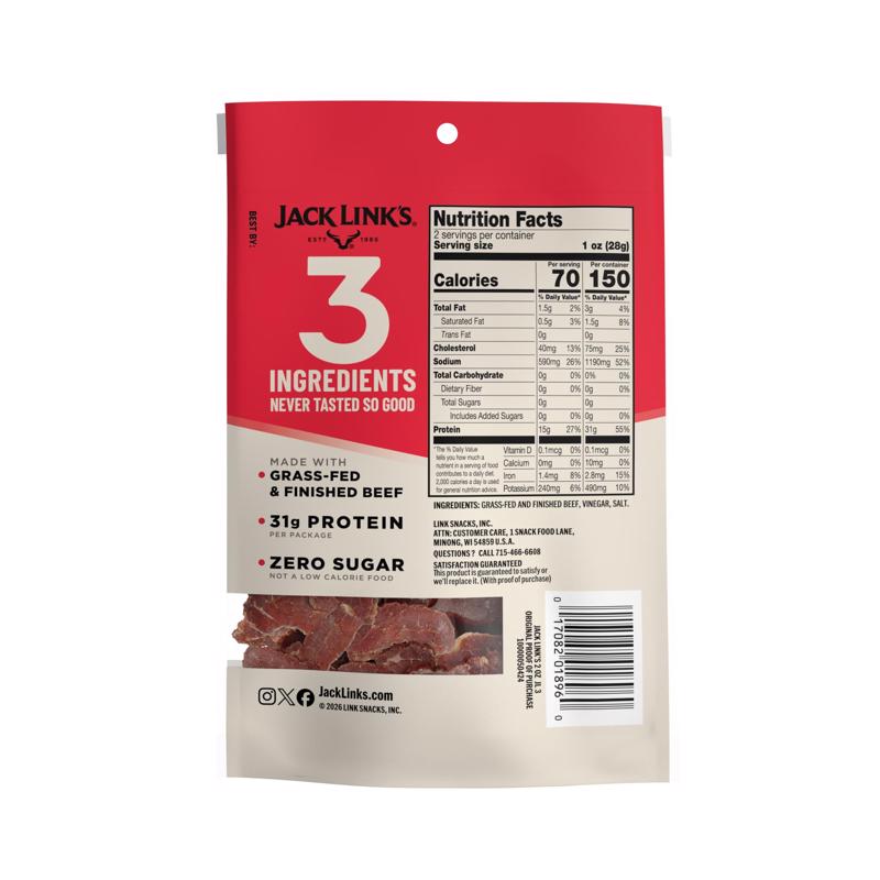 Jack Links Original Beef Jerky 2 oz Bagged