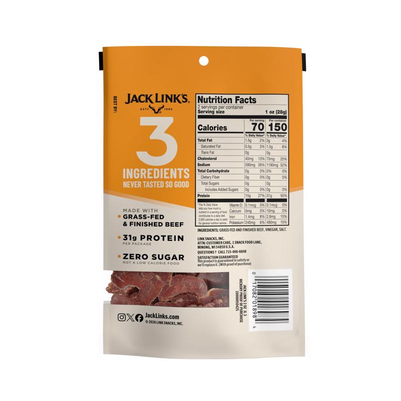 Jack Links Hickory Beef Jerky 2 oz Bagged
