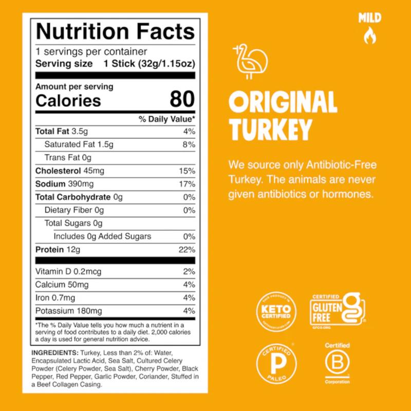 Chomps Turkey Meat Sticks 1.15 oz Pegged