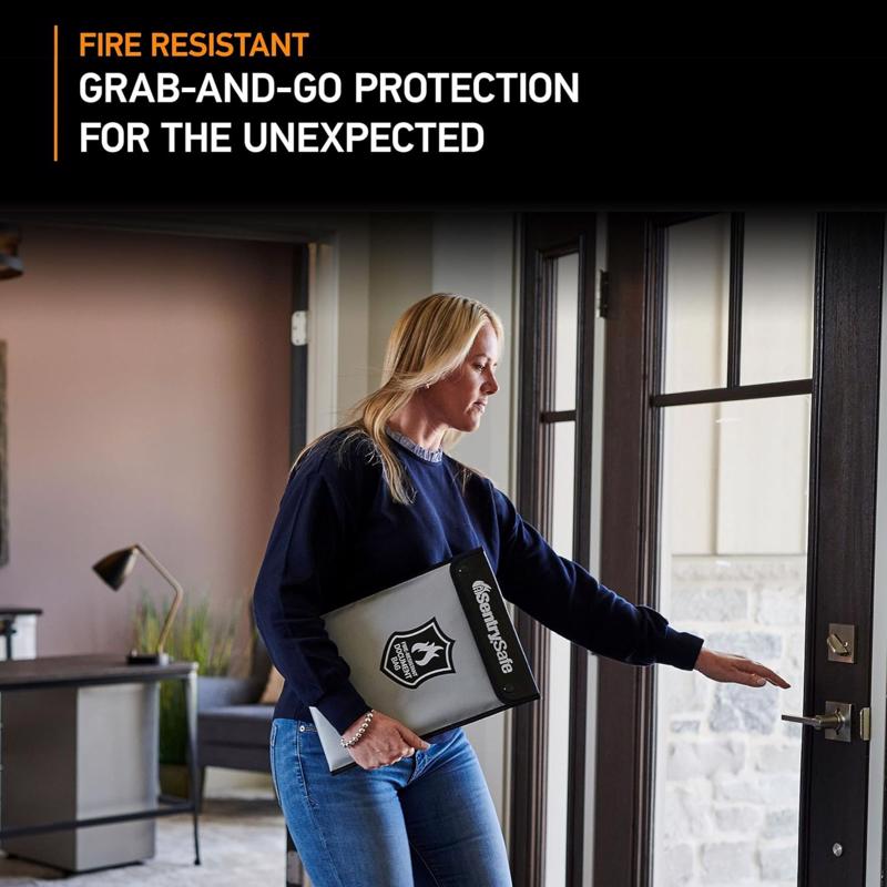 Sentry Safe 0.1 cu ft Black/Gray Fire-Resistant Bag