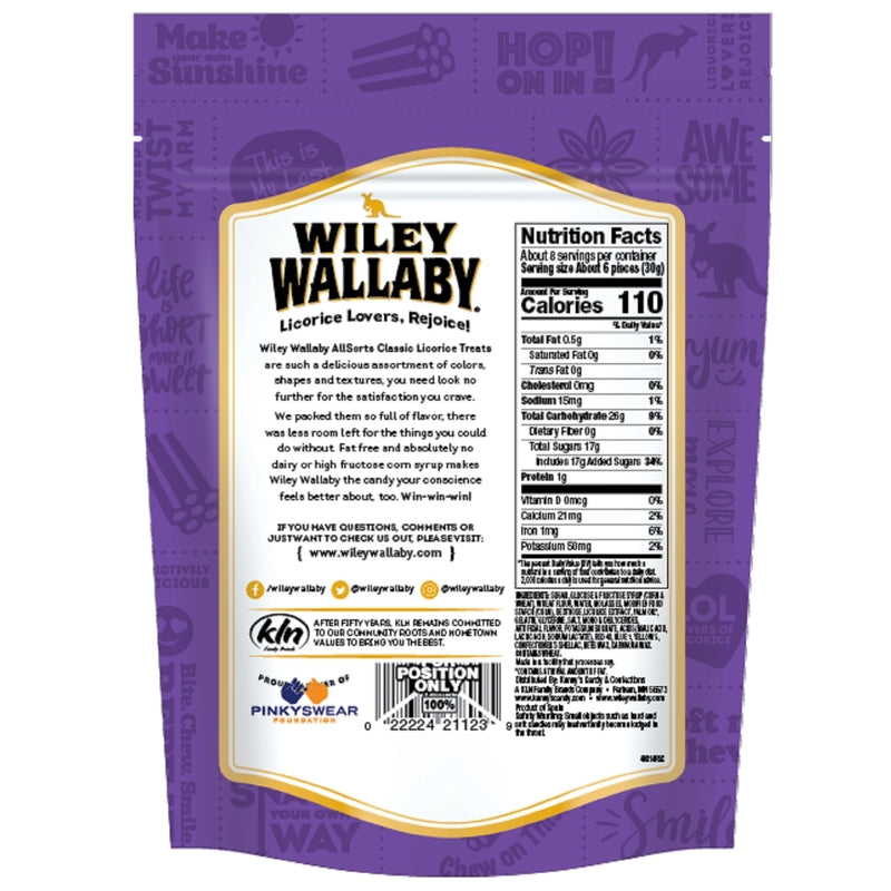 Wiley Wallaby Australian Style Allsorts Assorted Gourmet Licorice 8 oz