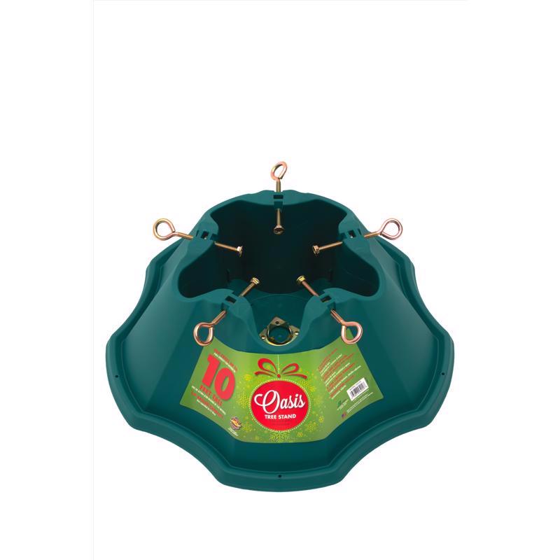 Jack-Post Oasis Christmas Tree Stand 10 ft for Real Trees – Sturdy Construction with 5 Eye Bolts – 1.9-Gallon Water Reservoir – Steel Spike Plate for Enhanced Stability – Fits Up to 10ft Trees