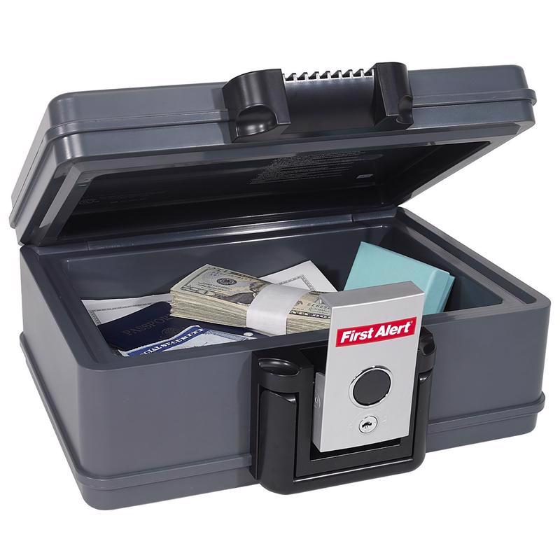 First Alert 0.17 cu ft Key Lock Blue Fireproof Safe