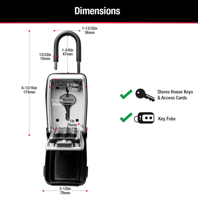 Master Lock 0.004 cu ft Combination Lock Gray Lock Box