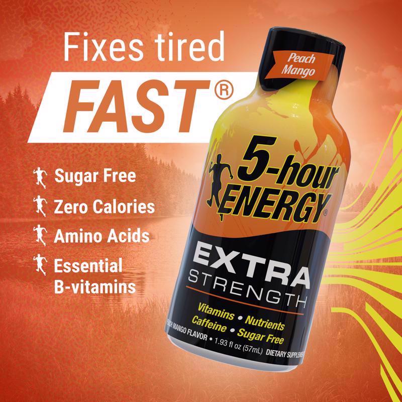 5-hour Energy Extra Strength Sugar Free Peach Mango Energy Shot 1.93 oz