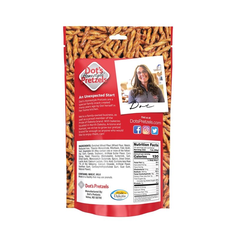 Dots Homestyle Original Pretzels 16 oz Bagged