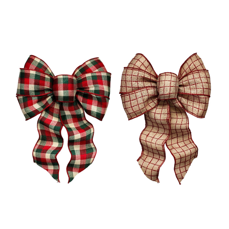 LOOP PLAID BOW 8.5"ASSRT