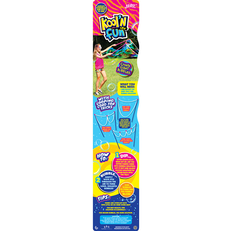Ja-Ru Kool'N Fun Bubble Set with Wand Plastic Assorted 3 pc