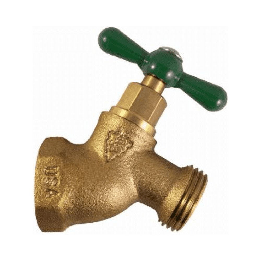 Arrowhead Brass 1/2 in. FIP X 3/4 in. MHT Brass No-Kink Hose Bibb